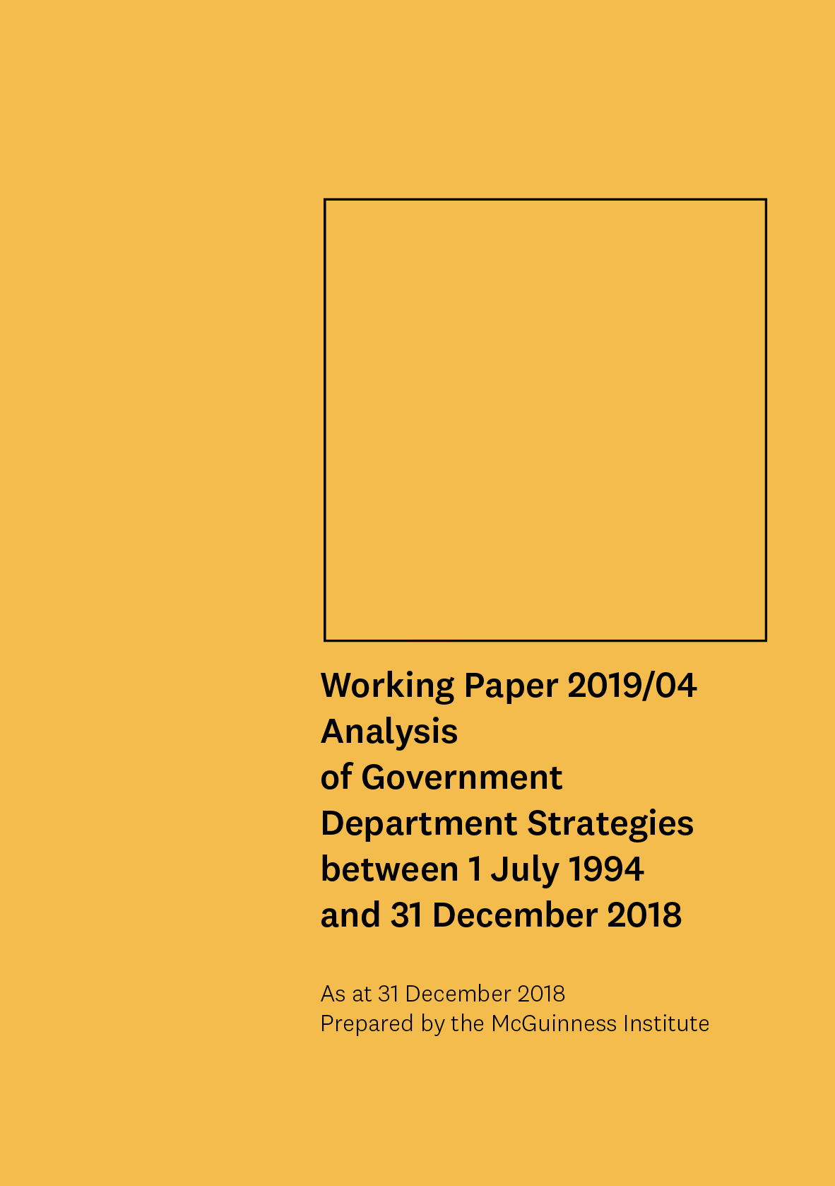 2019/04 – Analysis of Government Department Strategies Between 1 July 1994 and 31 December 2018